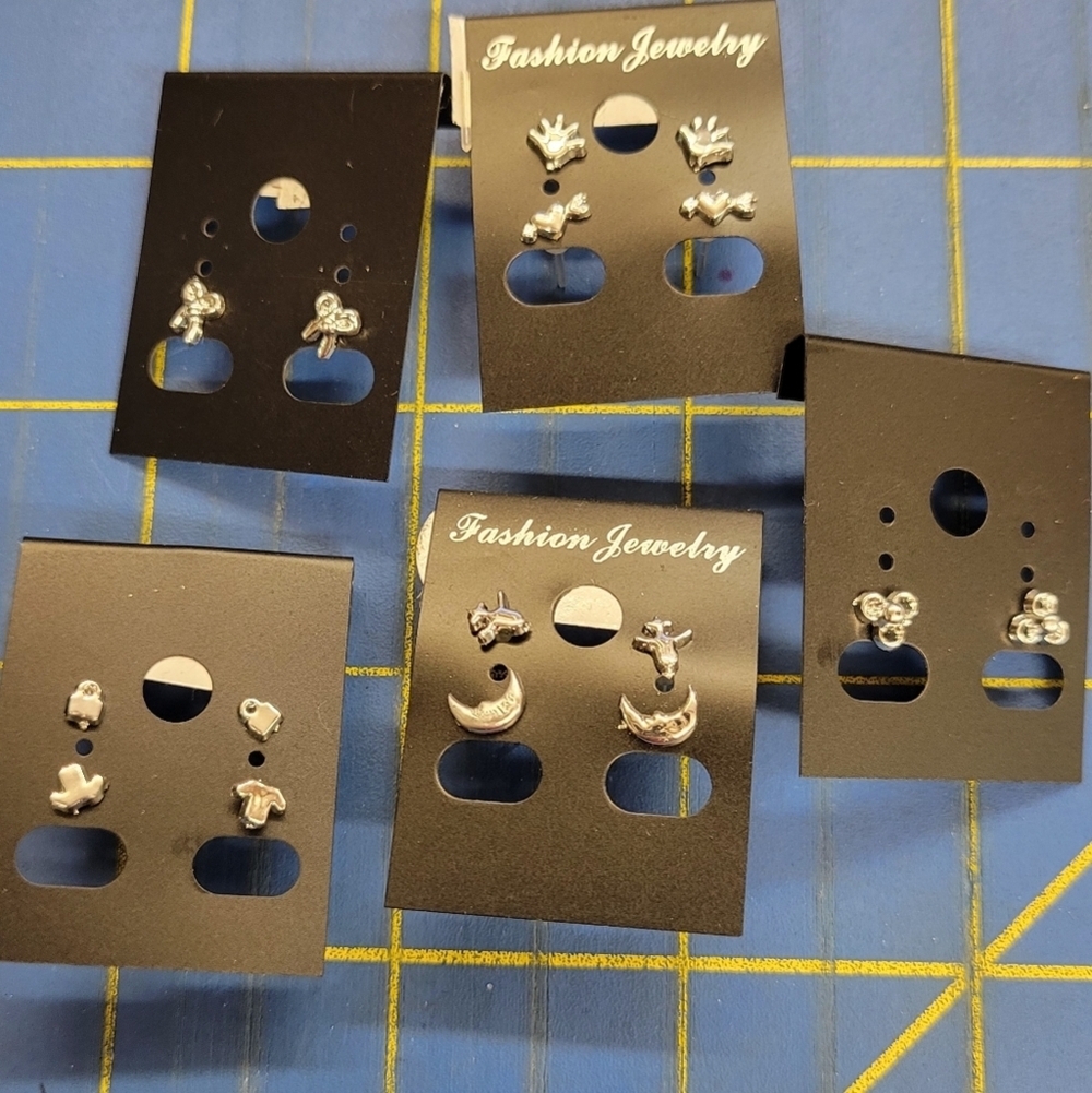 Set of 8 Tiny Earrings